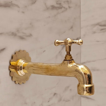 Polished Brass Wall Mount Faucet Tap