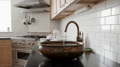 Handcrafted Aged Copper Vessel Sink