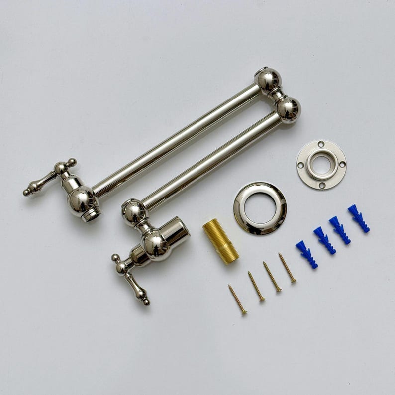 Polished Nickel Wall Mount Pot Filler Faucet