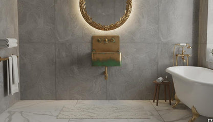 Hammered Patina Copper Wall Mount Sink