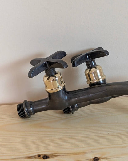 Matte Black Curved Wall-Mount Faucet