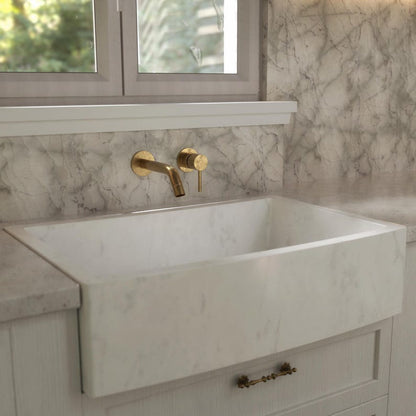 Unlacquered Brass Wall Mount Bathroom Faucet
