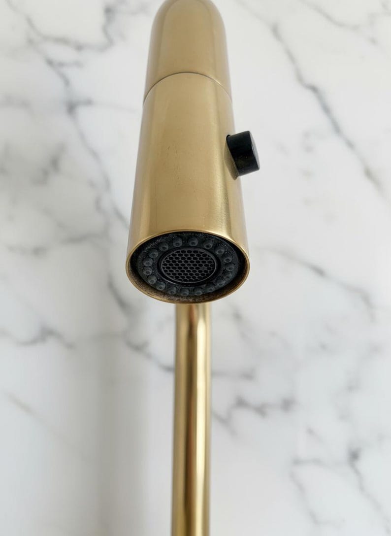 Unlacquered Brass Pull-Down Kitchen Faucet