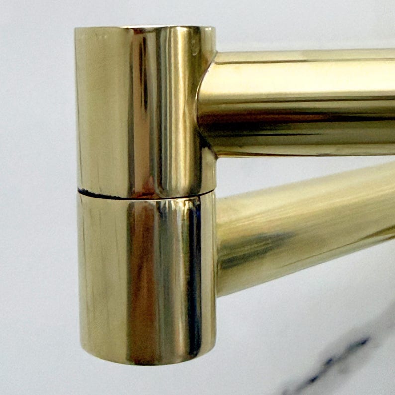 Modern Unlacquered Brass Pot Filler Faucet