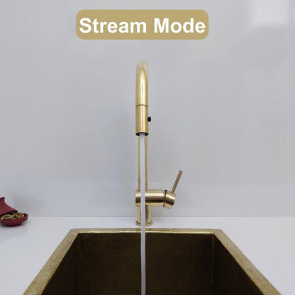 Unlacquered Brass Single Lever Kitchen Faucet