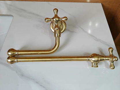 Unlacquered Brass Wall Mount Pot Filler
