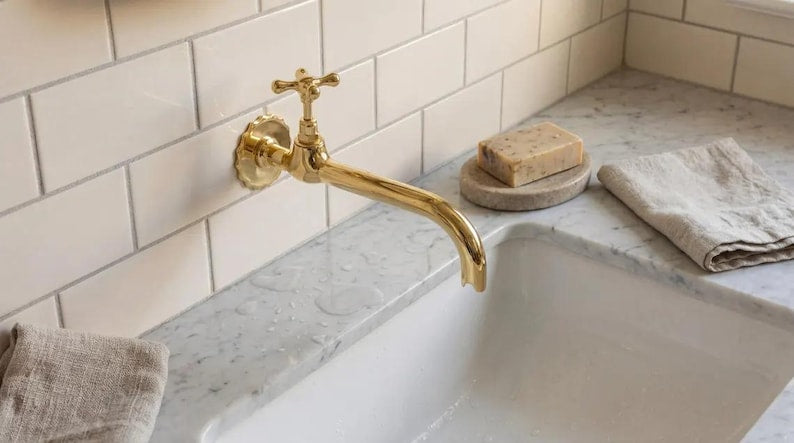 Vintage Solid Brass Wall Faucet