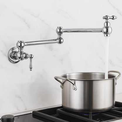 Polished Chrome Wall Mount Pot Filler Faucet