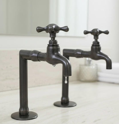 Industrial Dark Patina Brass Bathroom Faucet