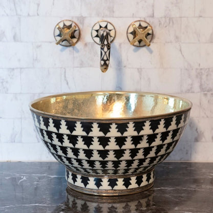 Moroccan Inlay Brass Wall Mount Faucet