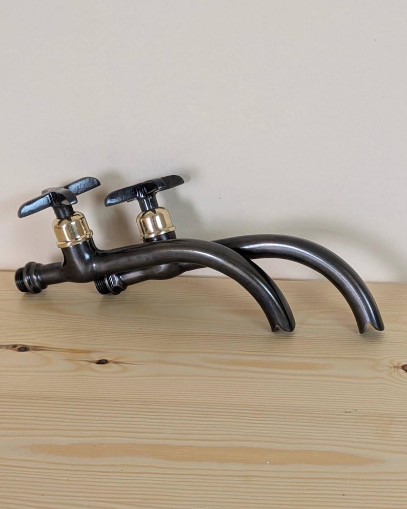 Matte Black Curved Wall-Mount Faucet