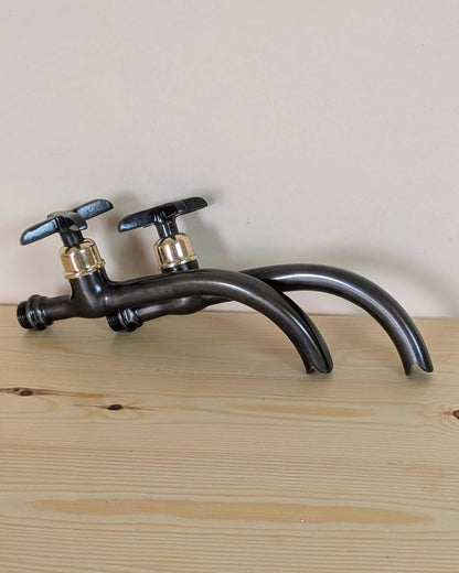 Matte Black Curved Wall-Mount Faucet