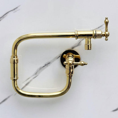 Polished Brass Wall-Mount Faucet