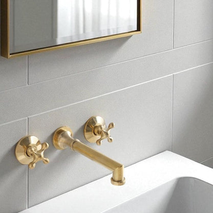 Unlacquered Brass Wall-Mount Bridge Faucet