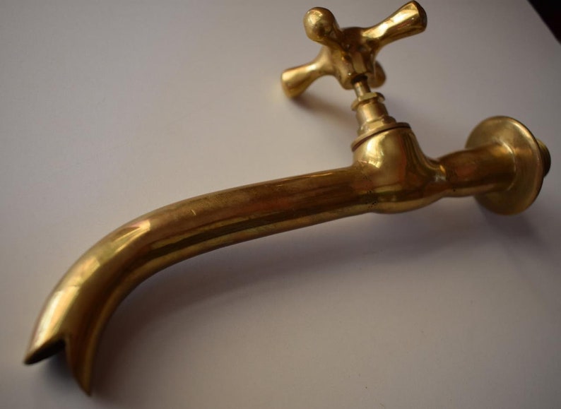 Vintage Brass Wall Spout Tap