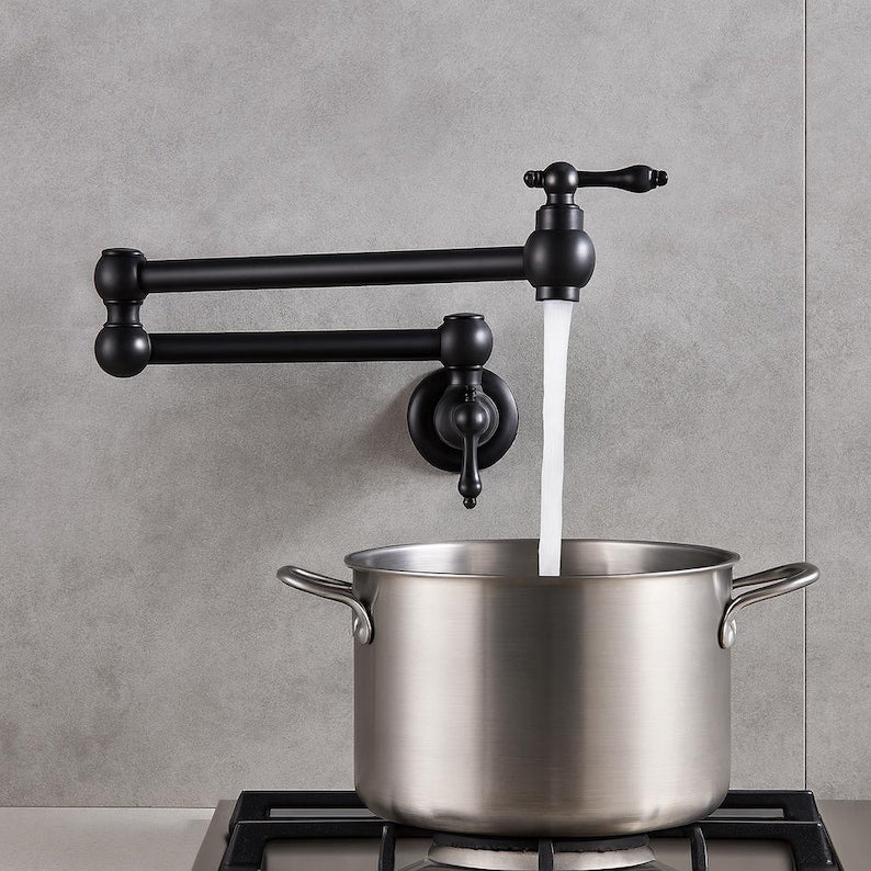 Polished Chrome Wall Mount Pot Filler Faucet