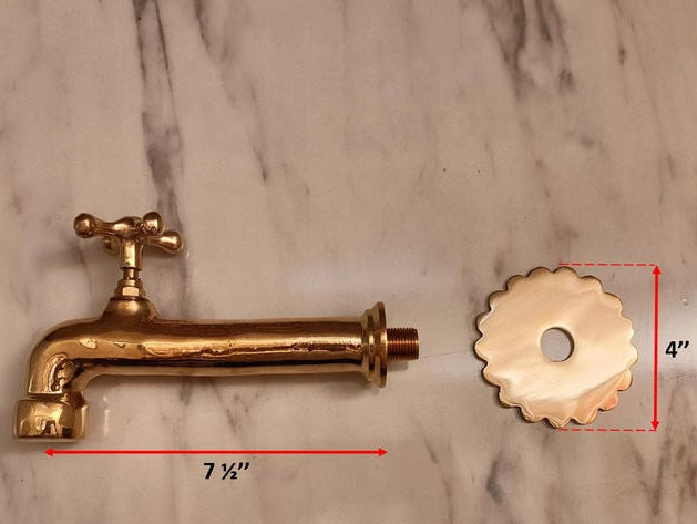 Polished Brass Wall Mount Faucet Tap