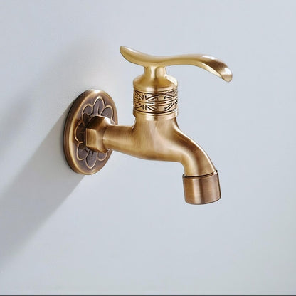 Antique Brass Wall Bibcock