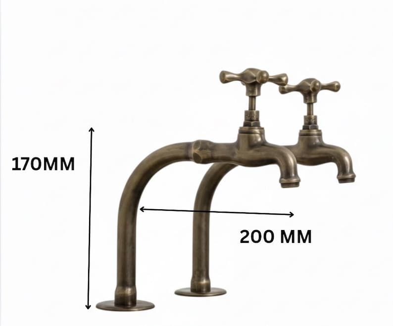 Unlacquered Brass Widespread Bathroom Faucet