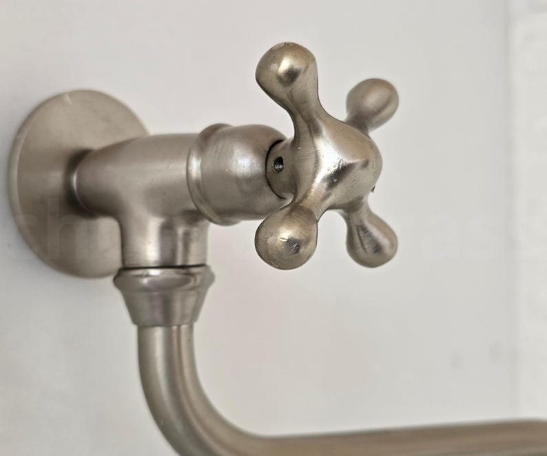Wall-Mount Faucet Spout with Cross Handle