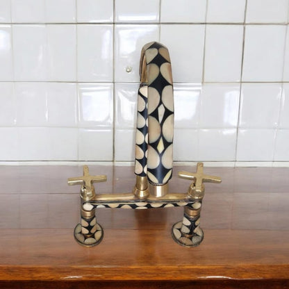 Mother of Pearl Inlay Brass Kitchen Faucet