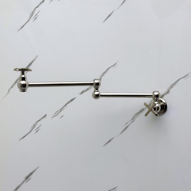 Title: Polished Nickel Wall Mount Pot Filler