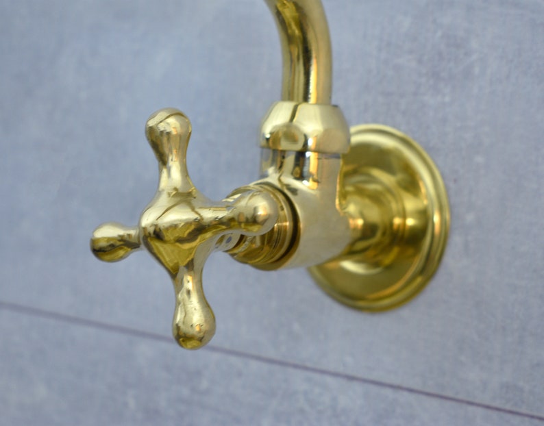 Polished Brass Wall Faucet