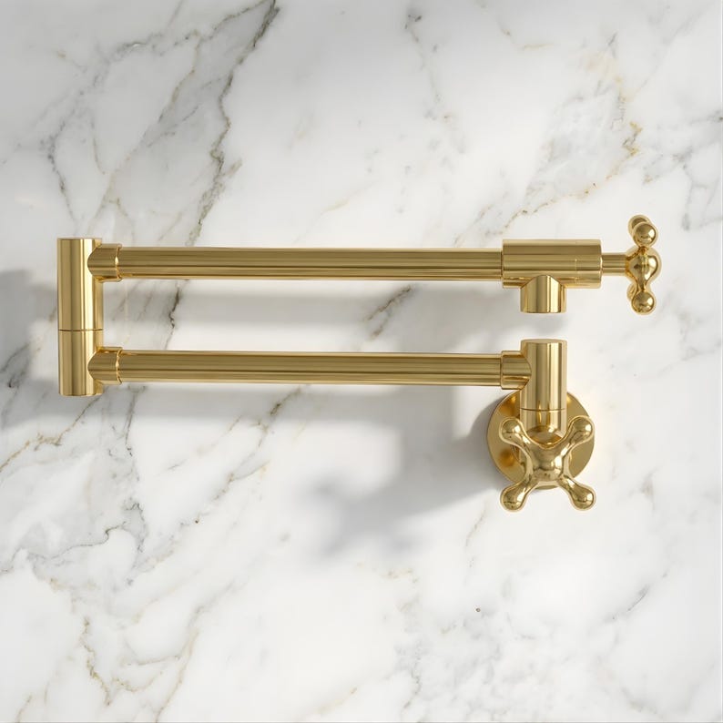 Solid Unlacquered Brass Pot Filler Faucet