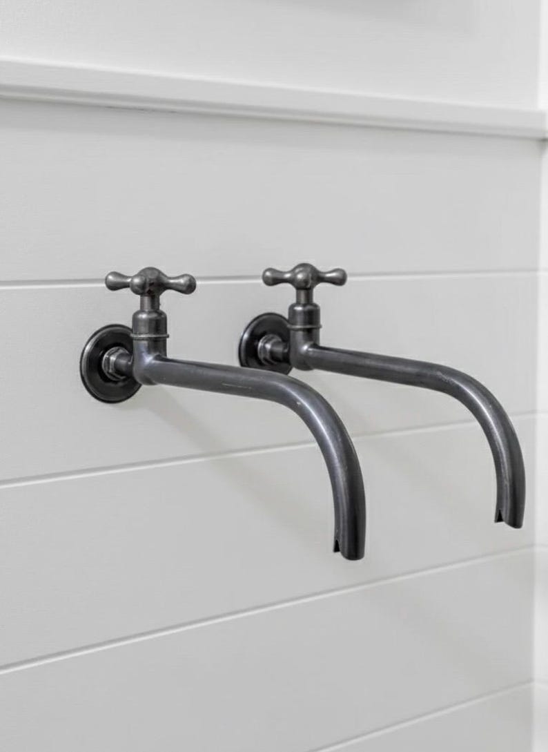 Dark Patina Brass Wall Mount Faucet