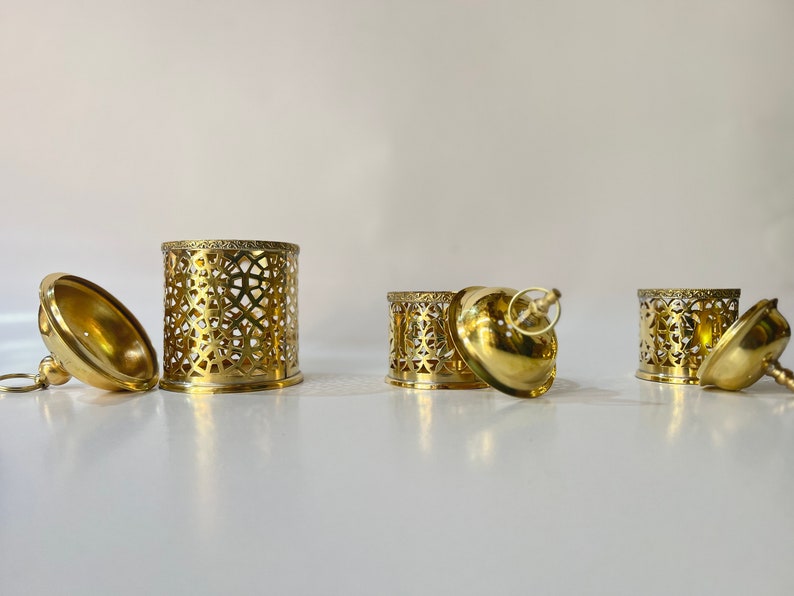 Mini Moroccan Brass Lanterns – Hand-Cut Decorative Candle Holders