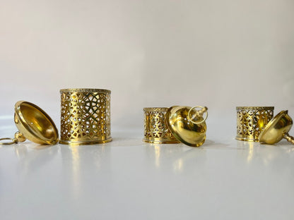 Mini Moroccan Brass Lanterns – Hand-Cut Decorative Candle Holders