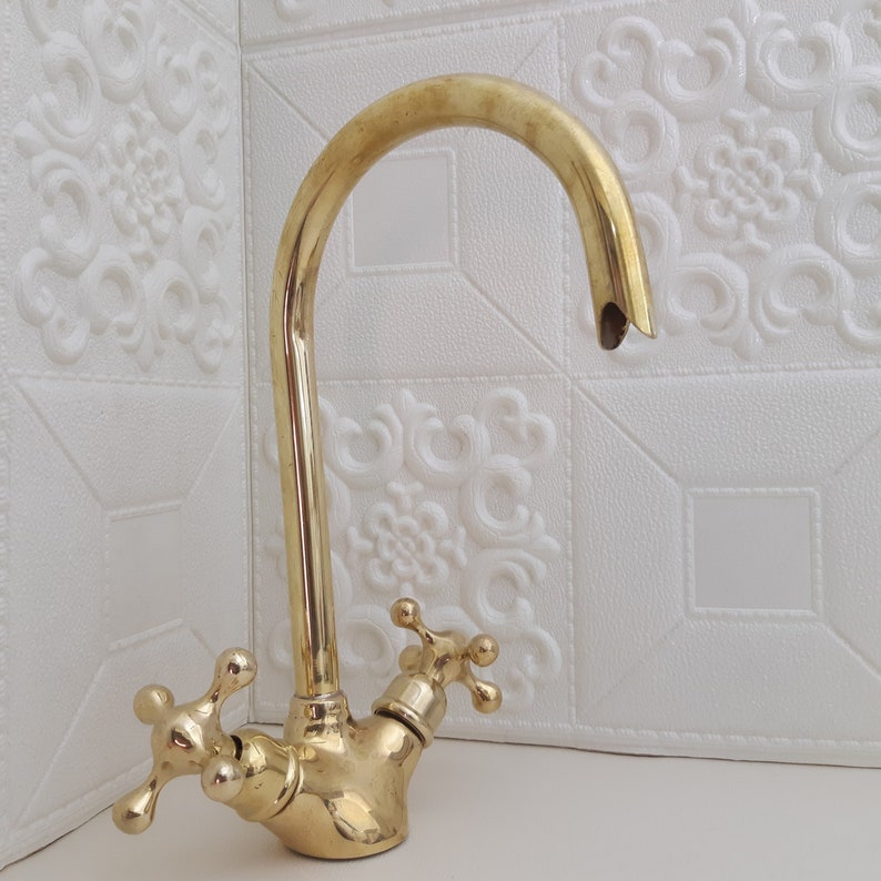 Vintage Solid Brass Bridge Faucet