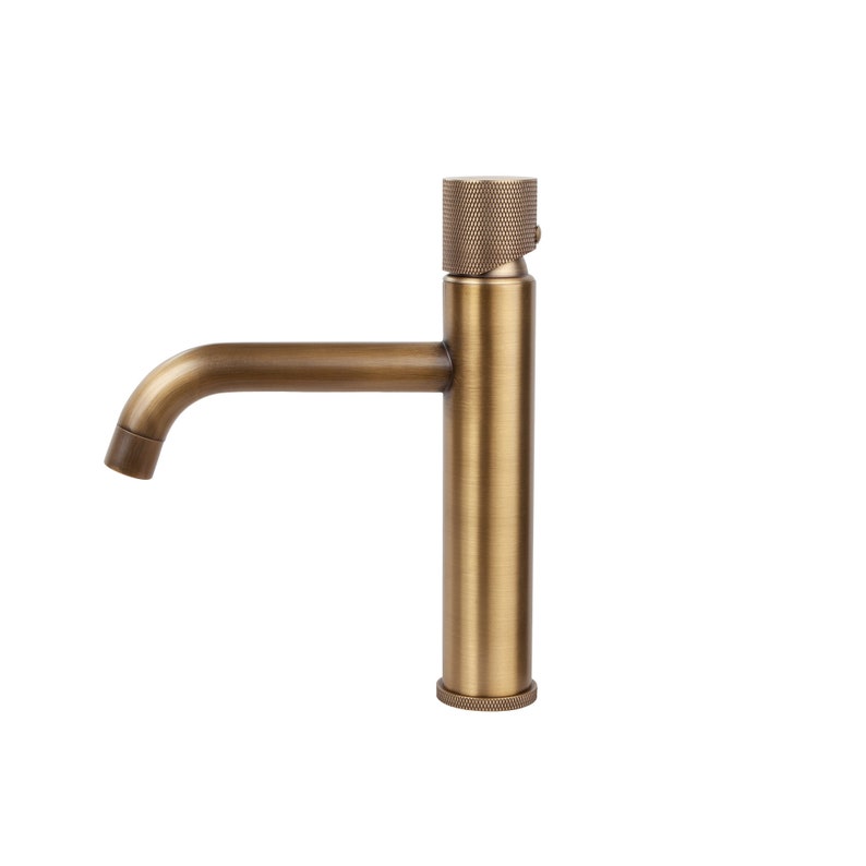 Modern Knurled Brass Single-Handle Faucet