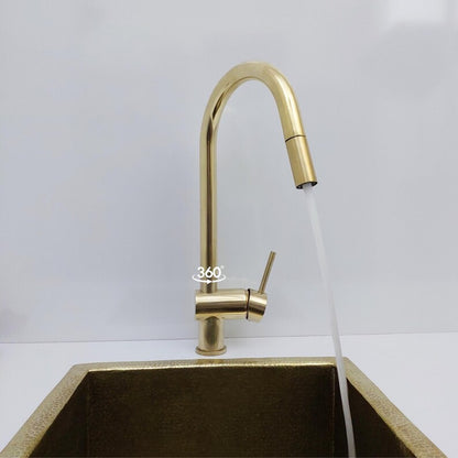 Unlacquered Brass Single Lever Kitchen Faucet