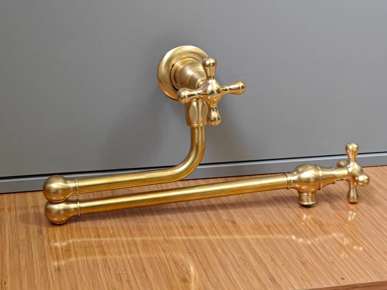 Unlacquered Brass Wall Mount Pot Filler