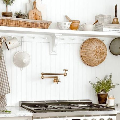 Unlacquered Brass Wall Mount Pot Filler Faucet