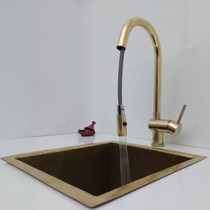 Unlacquered Brass Single Lever Kitchen Faucet