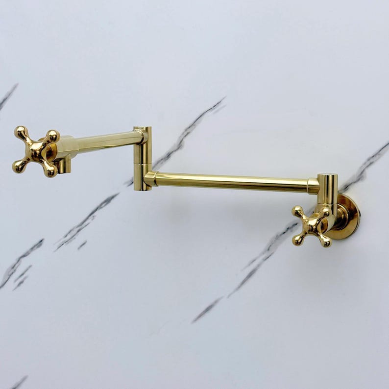 Solid Unlacquered Brass Pot Filler Faucet