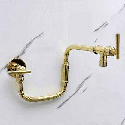 Polished Brass Wall-Mount Faucet