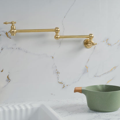 Solid Unlacquered Brass Pot Filler Faucet