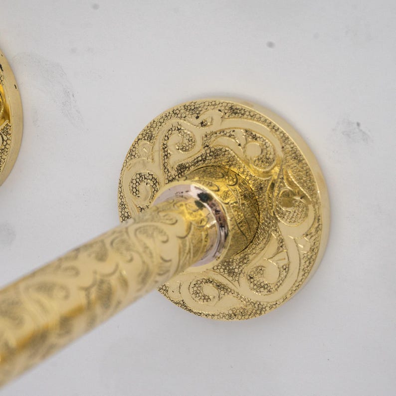 Hand-Engraved Floral Motif Wall-Mount Faucet