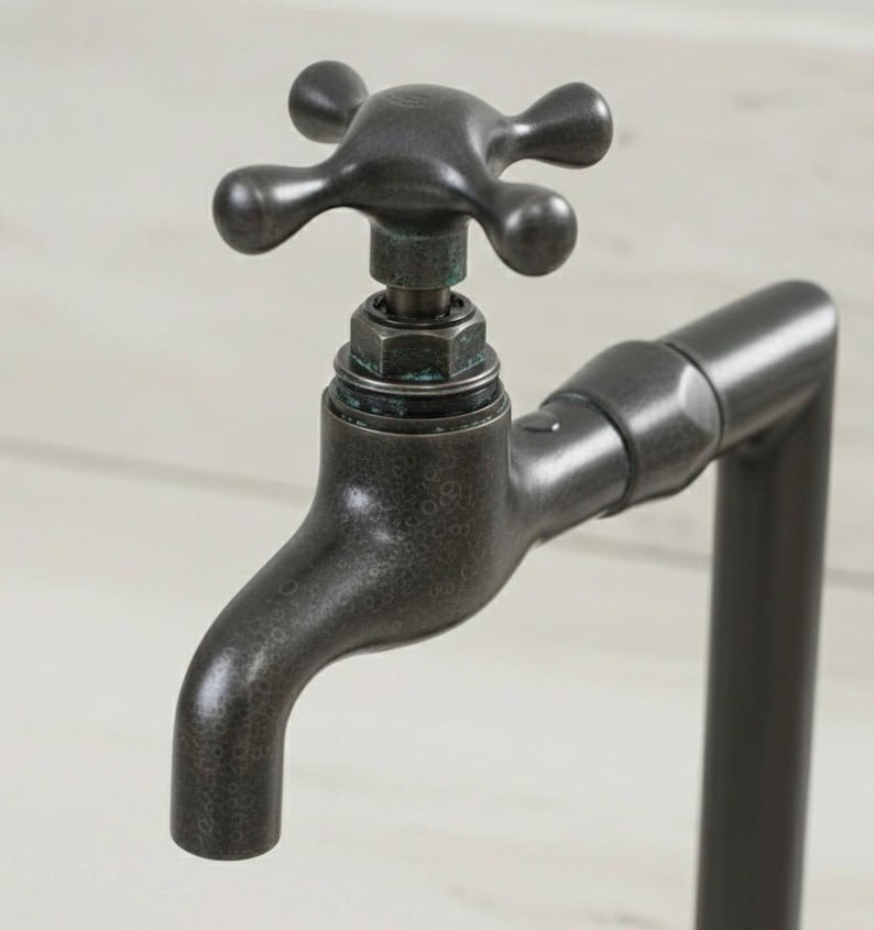 Industrial Dark Patina Brass Bathroom Faucet