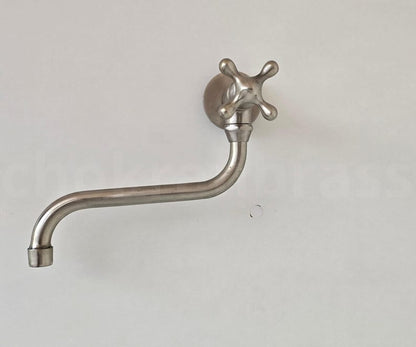 Wall-Mount Faucet Spout with Cross Handle