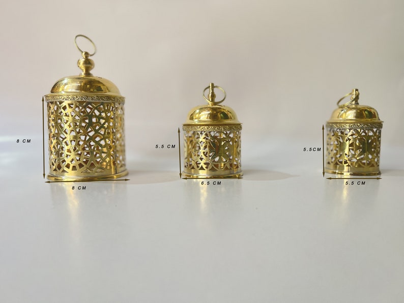 Mini Moroccan Brass Lanterns – Hand-Cut Decorative Candle Holders