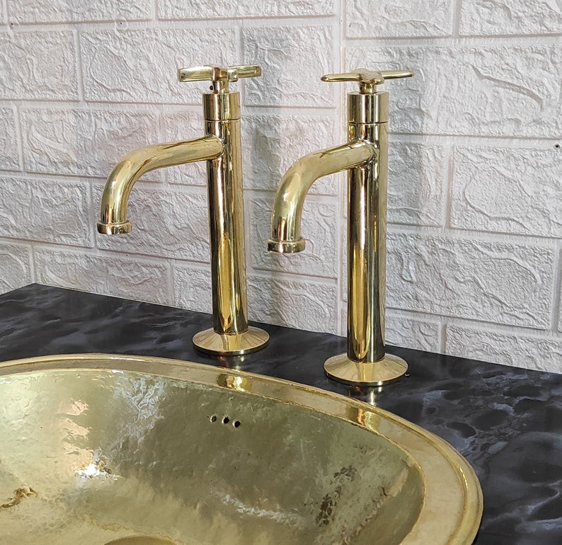 Artisan Unlacquered Brass Deck-Mount Faucet