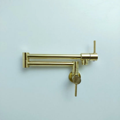 Modern Unlacquered Brass Wall Pot Filler Faucet