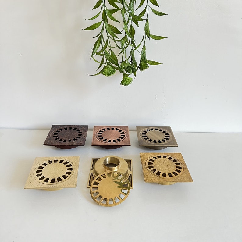 Solid Brass Square Floor Drain Cover – Modern Minimal Bathroom