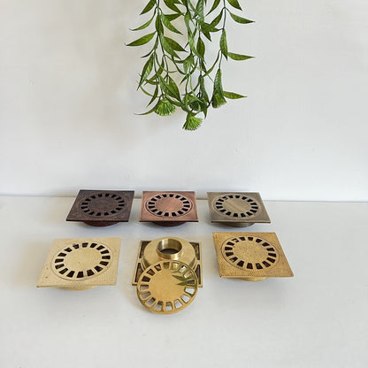 Solid Brass Square Floor Drain Cover – Modern Minimal Bathroom