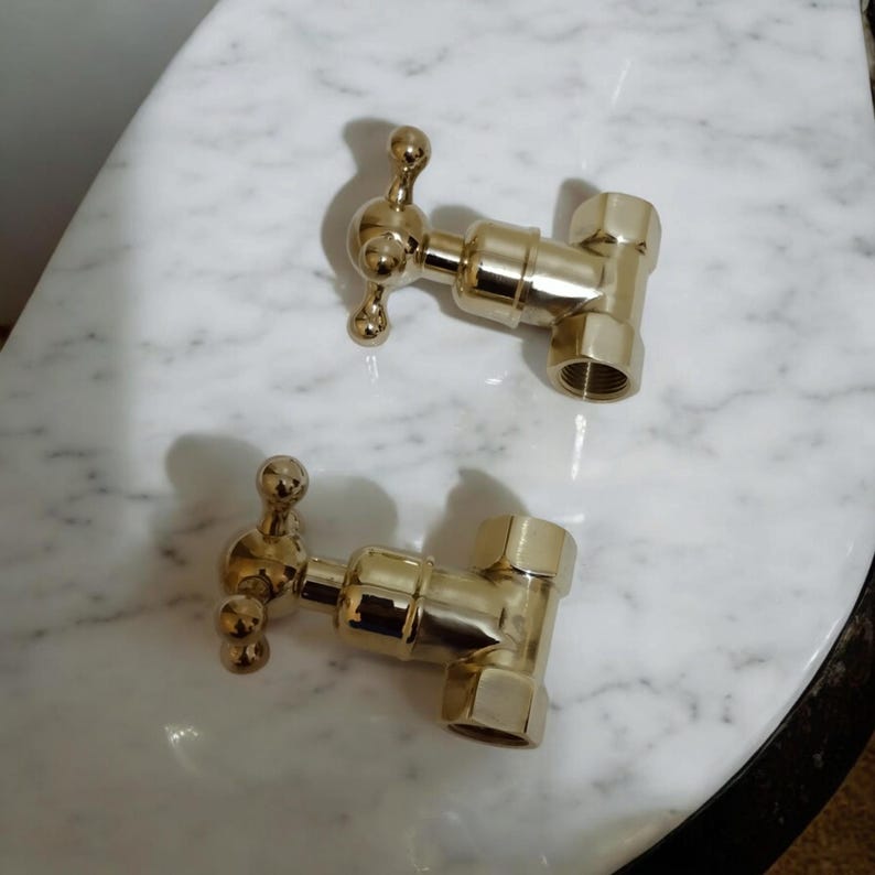 Vintage Cross Handle Stop Valves