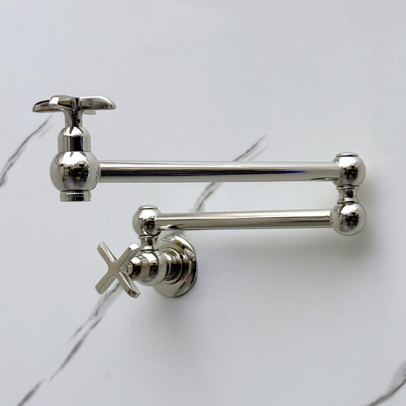 Title: Polished Nickel Wall Mount Pot Filler